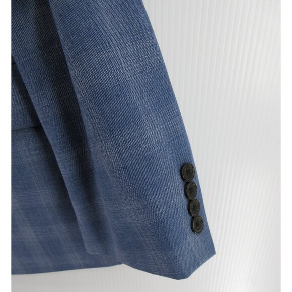Lauren Ralph Lauren Label Sport Coat 46 Blue Blazer Wool Blend Plaid - Picture 3 of 13